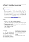 Научная статья на тему 'Using Fourier spectroscopy for the assessment of oxidative degradation of polypropylene medical meshes'