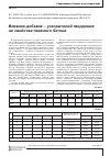 Научная статья на тему 'Влияние добавок - ускорителей твердения на свойства тяжелого бетона'