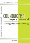 Научный журнал по социологическим наукам,политологическим наукам,социальной и экономической географии,прочим социальным наукам, 'Социология науки и технологий'