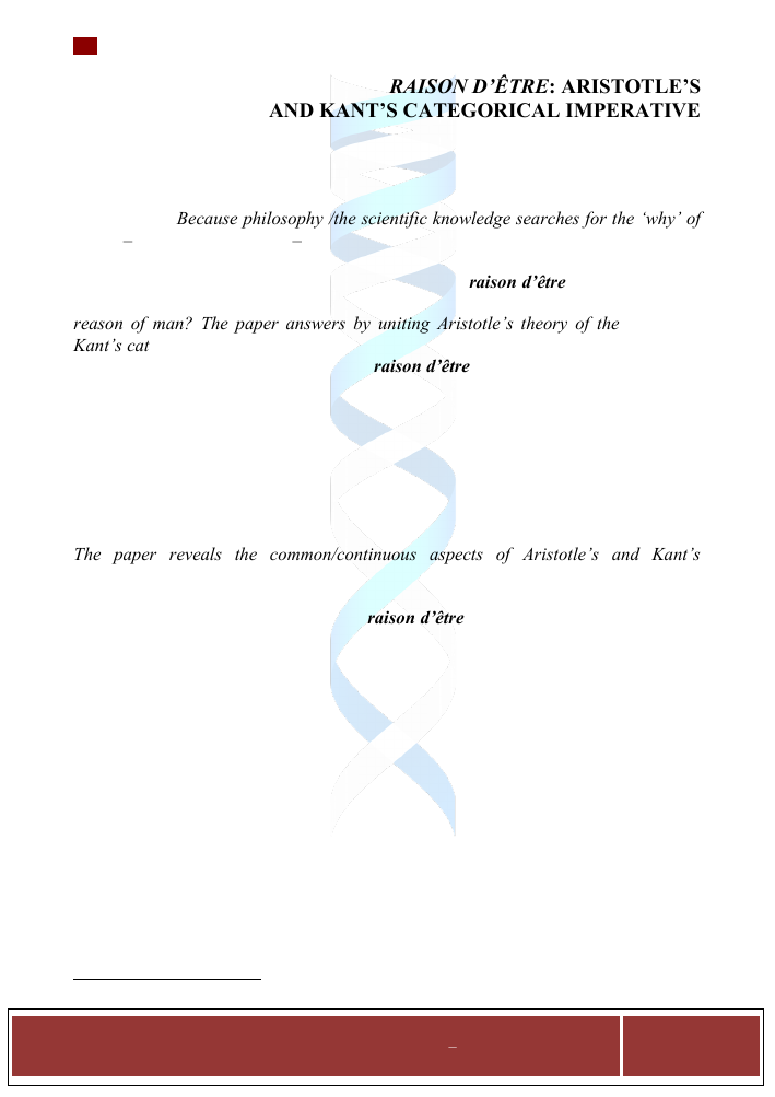 The Philosophy Of The Raison D Etre Aristotle S Telos And Kant S